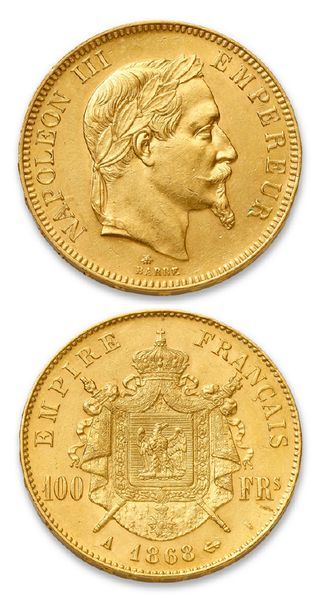 null SECOND EMPIRE (1852-1870)
100 francs or Napoléon III, tête laurée. 1868.
Paris...