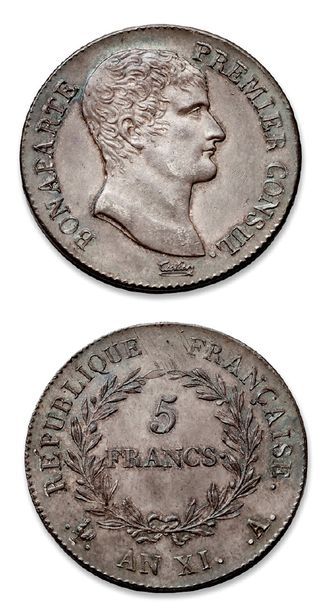 null CONSULAT (1799-1804)
5 francs Bonaparte, Premier Consul. An XI. Paris.
G. 577....