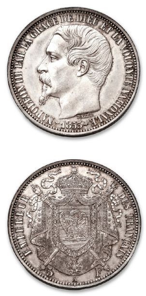 null SECOND EMPIRE (1852-1870)
5 francs. Épreuve de Barre. 1853. Paris. Argent. Tranche...