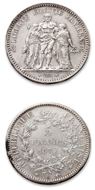 null DÉFENSE NATIONALE (1870-1871): 5 francs Cérès: 3 copies.
THIRD REPUBLIC (1871-1940):...