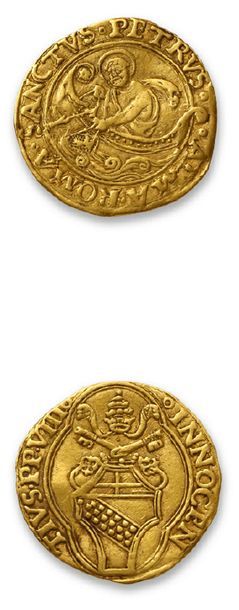 null Innocent VIII (1484-1492) Gold
florin in the chamber. Rome. 3.38 g.
B. 497....