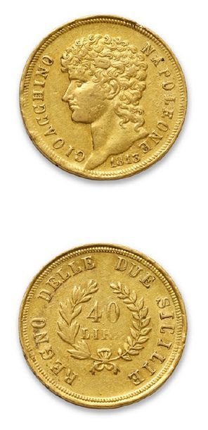 null ROYAUME de NAPLES: Joachim Murat (1808-1815)
40 lire or. 1813.
Fr. 859.
Très...