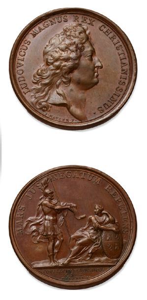 null Lot: 10 bronze medals of J. Mauger from 1677 to 1713 of which: Capture of Ghent,...