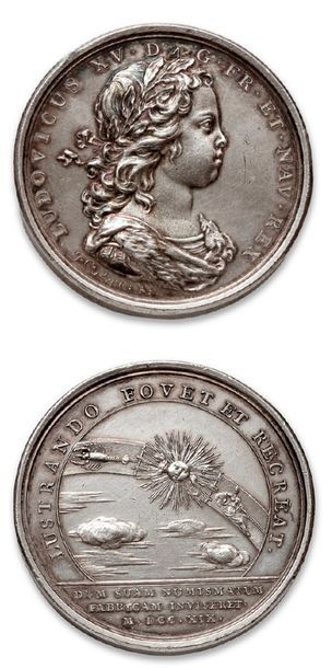 null LOUIS XV
1719. Visite du roi à la Monnaie des Médailles.
J. C. Röettiers. Argent....