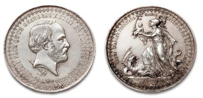 null DUC de BORDEAUX
24 août 1883. Médaille posthume. Montagny. Argent.
51 mm. Nettoyée...