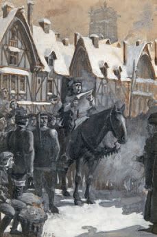 Charles 
Oyez oyez, 1892
Gouache en grisaille, signée des initiales et datée 92 en...