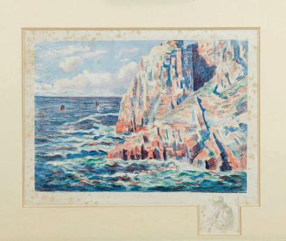 Maximilien Luce Les Rochers rouges ou La mer à Camaret, 1895, lithograph,
31 x 43...