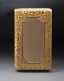 null -Yellow gold case (750 thousandths), the hinged lid monogrammed "L.C.O" surmounted...