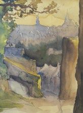 Sosthène WIEZ (1872 - 1941) 
City of Luxembourg
Watercolor signed lower left and...
