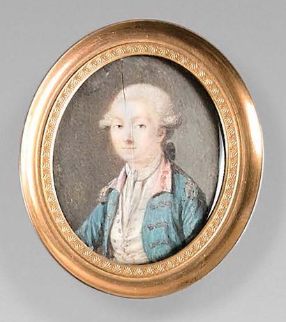 École FRANÇAISE de la fin du XVIIIe siècle 
Portrait de jeune homme
Miniature sur...
