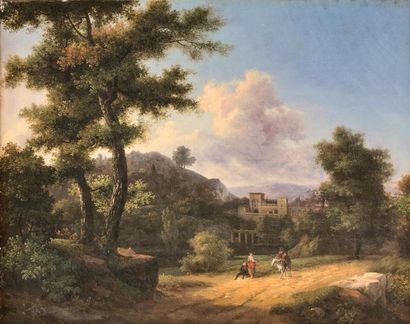 BLATEL *** 
Animated Landscape
Oil on canvas signed, dated 1823 to the left.
32,2...