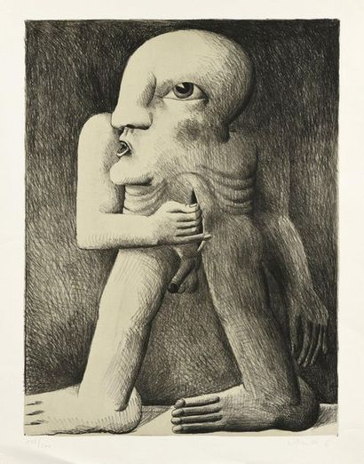 HORST ANTES Kopffüssler mit Einer Wunde, lithograph, 62 x 45 cm, margins 75 x 57...