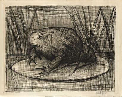 Bernard Buffet Crapaud, 1957, pointe sèche, 53,5 x 67 cm, marges 57 x 76 cm (Rheims...