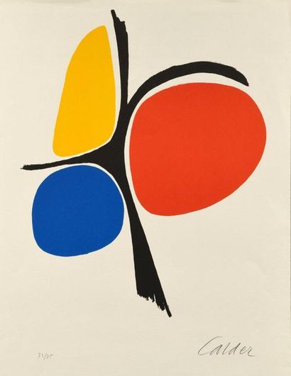 Alexandre Calder Sans titre, 1971, lithographie, 54 x 42 cm, marges 77 x 56 cm, belle...