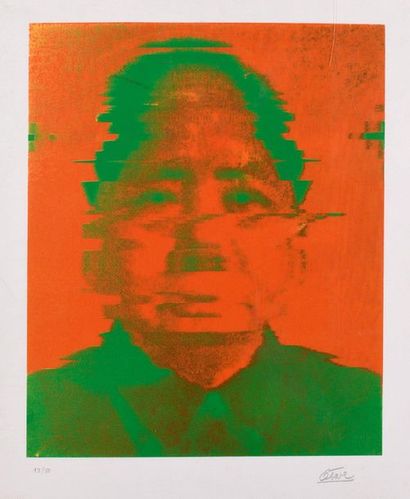 CÉSAR Mao, 1973, sérigraphie, 49 x 40 cm, marges 65 x 51 cm, belle épreuve imprimée...