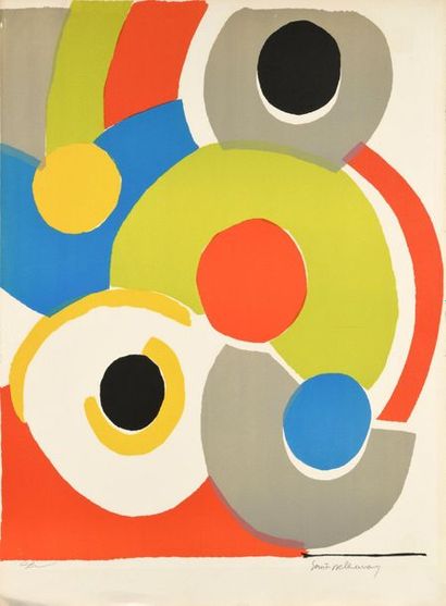 Sonia DELAUNAY Multicoloured balloons, 1970, lithograph, sheet 76 x 56 cm, nice proof...