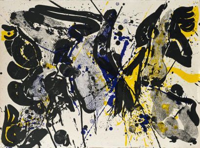 Sam FRANCIS For Miro I, 1963, lithographie, feuille 57 x 77 cm
(Lembark L37), belle...