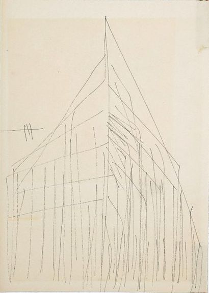 IANNIS XENAKIS Drawing for musical composition, pen and Indian ink, 33 x 24 cm, unsigned....