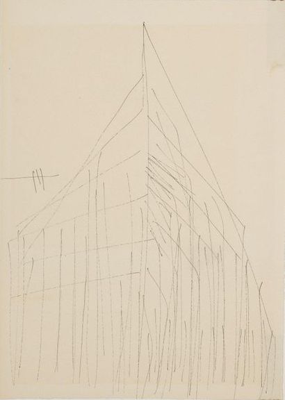 IANNIS XENAKIS Drawing for musical composition, pen and Indian ink, 33 x 24 cm, unsigned....