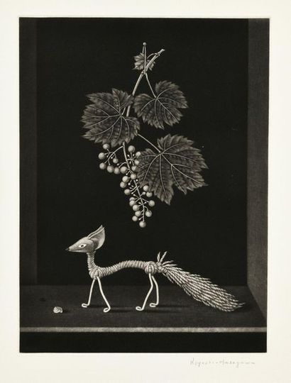 KIYOSHI HASEGAWA Le Renard et les raisins (Les Fables de La Fontaine), 1963, manière...