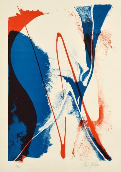PAUL JENKINS Untitled, lithograph, 38 x 25 cm, margins 44 x 31 cm, nice proof printed...