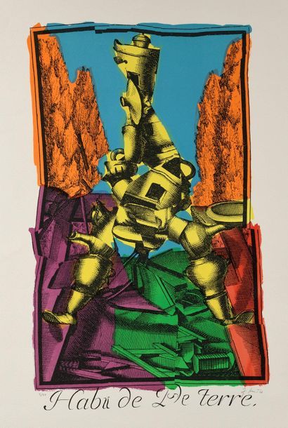 JIRI KOLAR Le Potier, 1986, lithographie, 62 x 40 cm, marges 90 x 58 cm, belle épreuve...