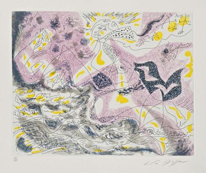 André MASSON Orande marchant sur la mer, 1967, etching and aquatint, 28,5 x 36 cm,...