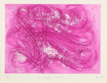 JEAN MESSAGIER Le Mangeur de vent, 1970, drypoint, 39,5 x 54,5 cm, margins 48 x 66...