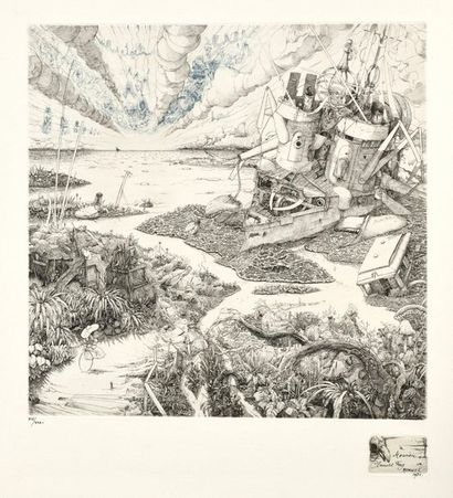 Philippe MOHLITZ Alice, burin, 1971, 29 x 29,5 cm, margins 56 x 45 cm
(Cambou 41),...