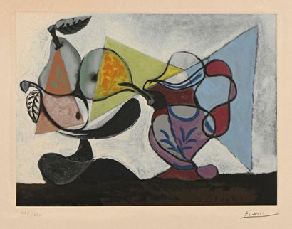 D'après Pablo PICASSO Still life with pears and pitcher, circa 1960, aquatint by...