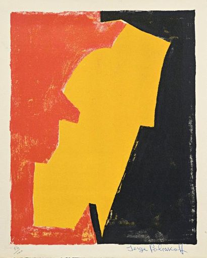 Serge Poliakoff Composition red, yellow and black, 1953, lithograph,
36 x 29,5 cm,...
