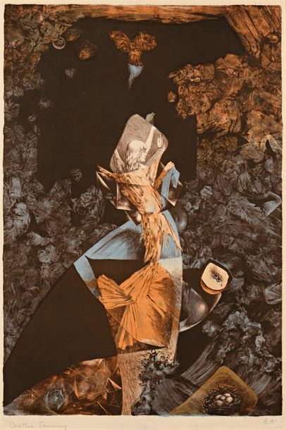 Dorothea TANNING Bateau Bleu (The Grotto), 1950, lithographie, 49 x 33 cm, marges...