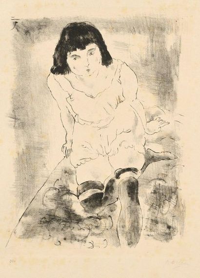 Jules PASCIN Le Lever, 1925, lithograph, 25 x 18 cm, margins 38 x 28 cm (Verney 67...