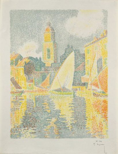 Paul SIGNAC Saint-Tropez : le port, 1897-1898, lithographie, 43,5 x 33 cm, marges...