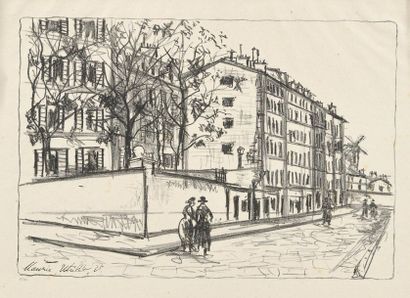 Maurice Utrillo La Rue d'Orchampt, 1924, lithographie, 20 x 29 cm, marges 27,5 x...