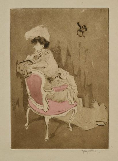 JACQUES VILLON La Parisienne tournée à gauche, 1904, aquatint, 24 x 16,5 cm, margins...