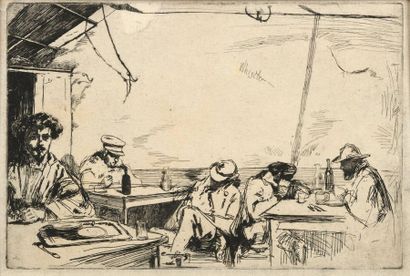 James Abbot McNeill WHISTLER Three-penny soup, 1859, etching, 15.5 x 23 cm, margins...