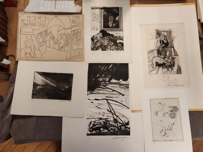 Ecole Moderne Lot of various prints. A batch of about ten posters and a large batch...