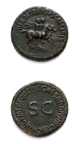 null Moyen bronze: 5 exemplaires. Jules César - Auguste
- Agrippa - Néron - Drusus.
Revers...