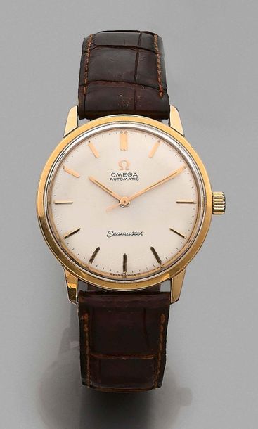 Omega, Seamaster. 
Steel and gold-plated wristwatch.
Smooth bezel. Screw-down case...