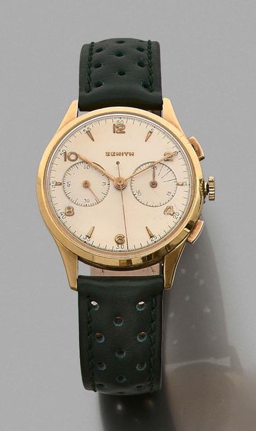 Zenith, n° 479183. 
Chronograph bracelet in 18k yellow gold 750 thousandths. Smooth...