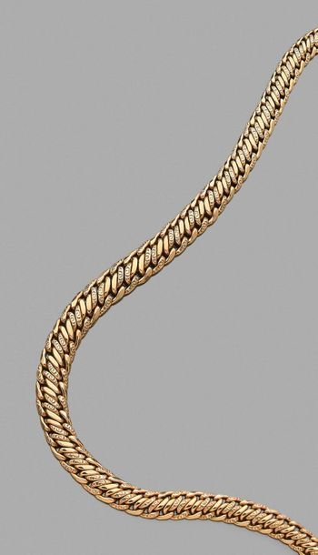 null Falling articulated necklace in 750-thousandths yellow gold, the intertwined...