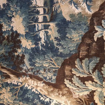 null Tapestry "blue greenery" decorated with a landscape with aristolochs, birds...