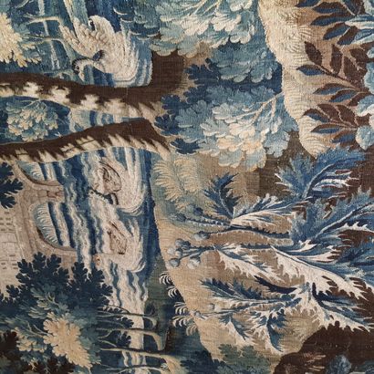 null Tapestry "blue greenery" decorated with a landscape with aristolochs, birds...