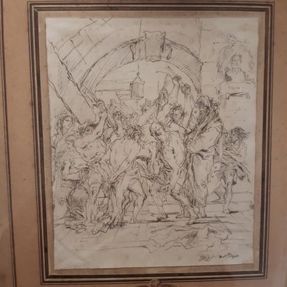 Giandomenico Tiepolo (1727-1804) 
Christ flogged
Pen and black ink, signed lower...