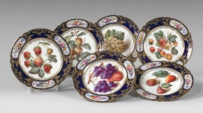 PARIS (Boyer, successor of Feuillet)
Six plates with polychrome decoration in the...