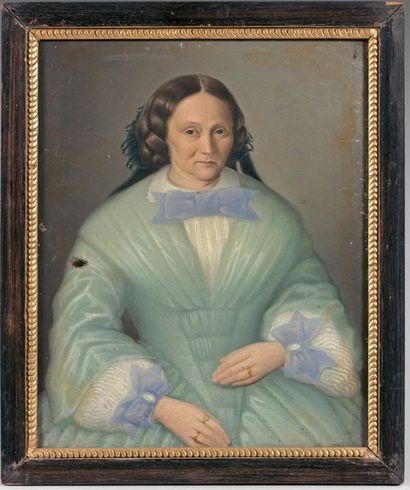 ÉCOLE POLONAISE de la première moitié du XIXe siècle 
Portrait de la Comtesse Olczewska
Portrait...