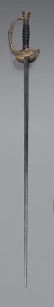  Epée d'officier du Service de Santé modèle 1817 à ciselures. Fusée en corne (manque...