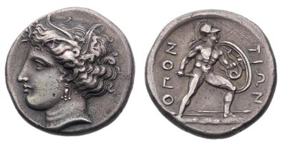 Macédoine LOCRIDE Oponte (380-338 av. J.-C.). Statère. 12,05 g. Tête de Perséphone...