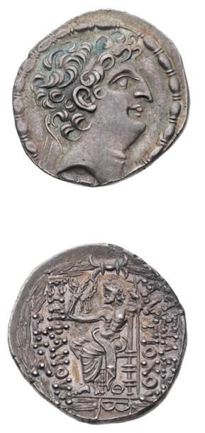 Macédoine Antiochus VIII Grypus (121-96 av. J.-C.). Tétradrachme. 16,23 g. Antioche....